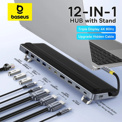 Hub USB-C Baseus EliteJoy EH3, 12σε1, Γκρι B0114200