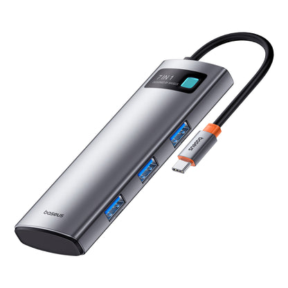 Hub USB-C Baseus Joystar, 3 x USB-A 3.0 - 1 x USB-C - 1 x HDMI - 1 x SD - 1 x microSD, Γκρι B00030708811-00