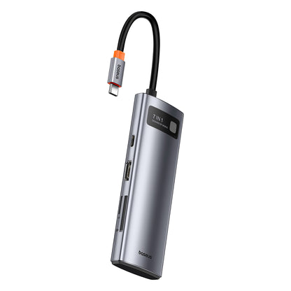 Hub USB-C Baseus Joystar, 3 x USB-A 3.0 - 1 x USB-C - 1 x HDMI - 1 x SD - 1 x microSD, Γκρι B00030708811-00