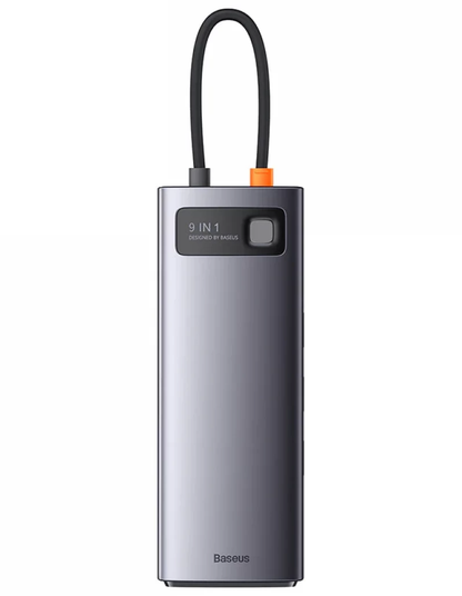 Hub USB-C Baseus Joystar, 2 x USB-A 3.2 - 1 x USB-A - 1 x USB-C - 2 x HDMI - 1 x RJ45 - 1 x SD - 1 x microSD, Γκρι WKWG060013