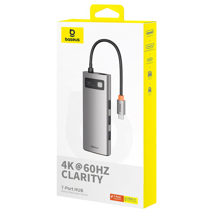Hub USB-C Baseus Joystar, 3 x USB-A 3.0 - 1 x USB-C - 1 x HDMI - 1 x SD - 1 x microSD, Γκρι B00030708811-00