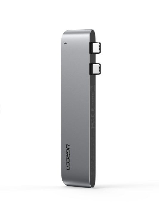 Hub USB-C UGREEN CM251 για Apple MacBook Pro / Air Series, 3 x USB-A 3.0 - 1 x USB-C - 1 x SD - 1 x microSD, Γκρι