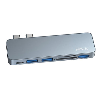 USB-C Hub Yesido HB10 για Apple MacBook Pro / Air Series, 6σε1, Γκρι
