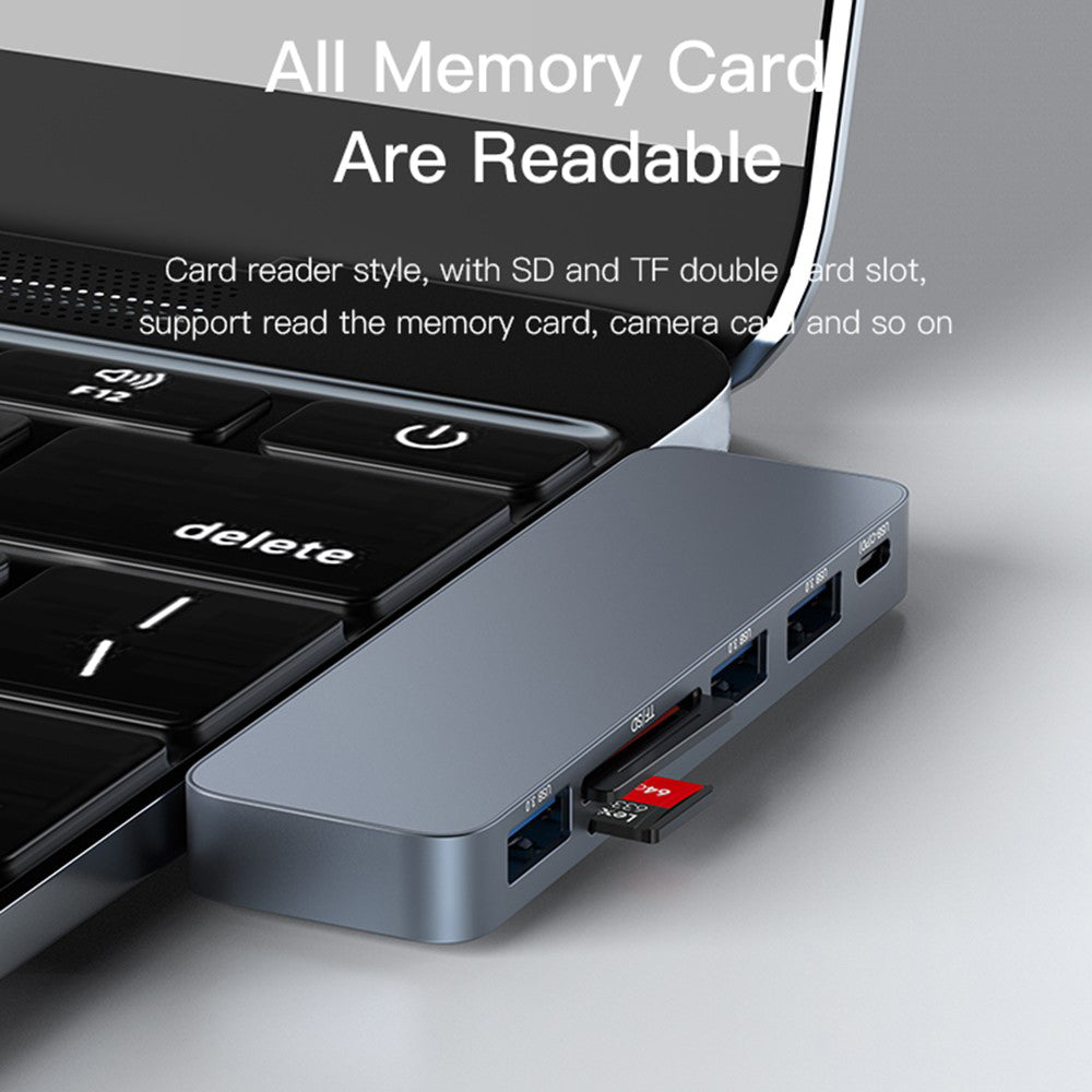 USB-C Hub Yesido HB10 για Apple MacBook Pro / Air Series, 6σε1, Γκρι