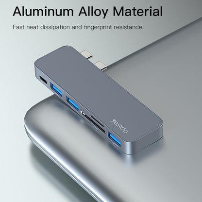 USB-C Hub Yesido HB10 για Apple MacBook Pro / Air Series, 6σε1, Γκρι