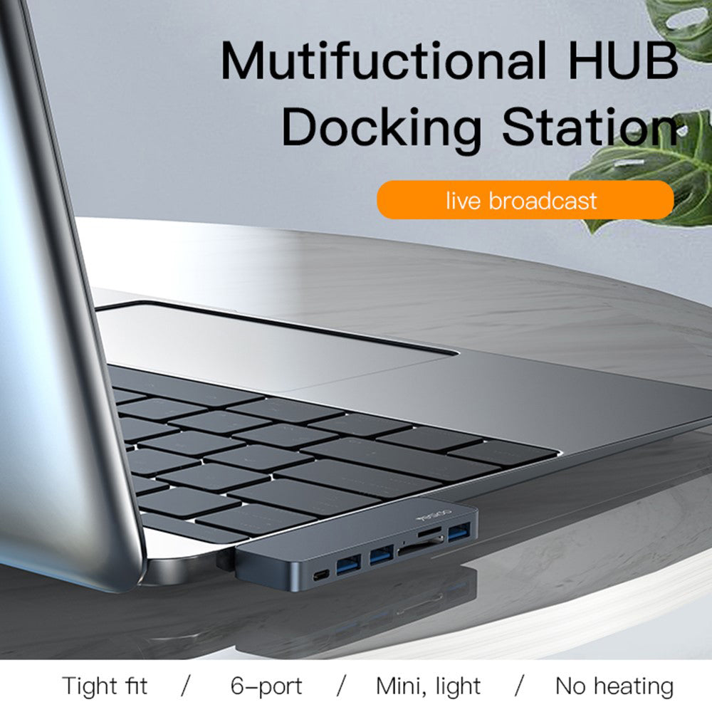 USB-C Hub Yesido HB10 για Apple MacBook Pro / Air Series, 6σε1, Γκρι