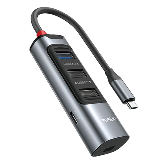 Hub USB-C Yesido HB24, 5in1, Γκρι