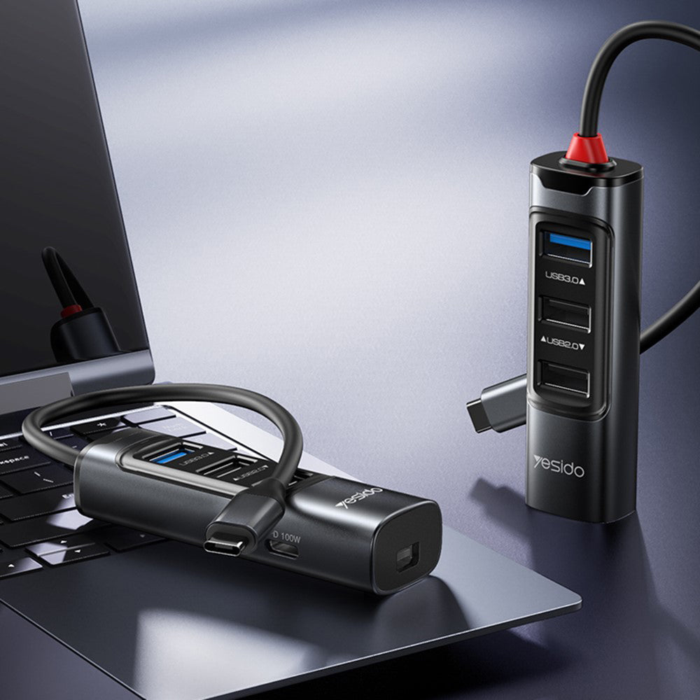 Yesido HB24 USB-C Hub, 5in1, Grey