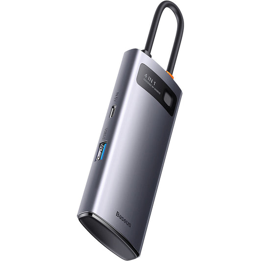 Hub USB-C Baseus Metal Gleam, 4 x USB-A 3.0, Γκρι WKWG070013