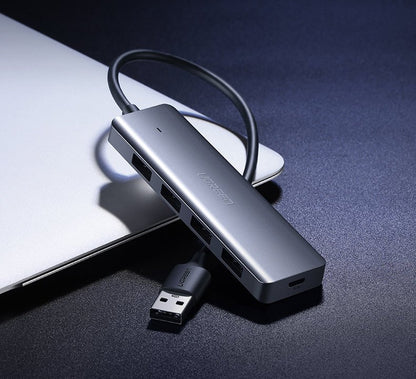 Hub USB UGREEN CM219, 4 x USB-A 3.0 - 1 x USB-C, Γκρι
