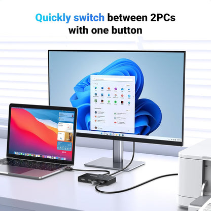 Διακόπτης USB UGREEN US216 (30767) Two Sharing Box, 4 x USB-A, Μαύρο