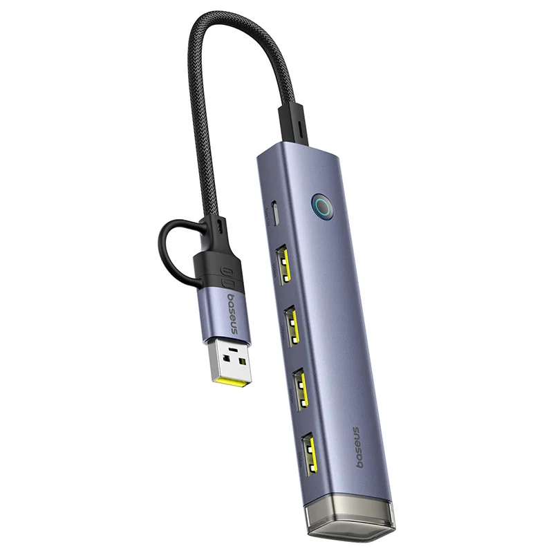 USB / USB-C Baseus UltraJoy Hub, 4 x USB-A 3.2 - 1 x USB-C, Gray B0005280B811-15