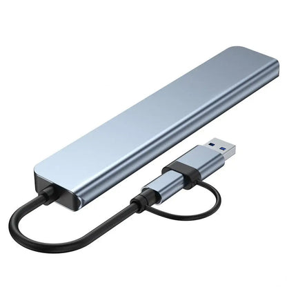 USB / USB-C Techsuit H6 DataBridge Hub, 7in1, Gray