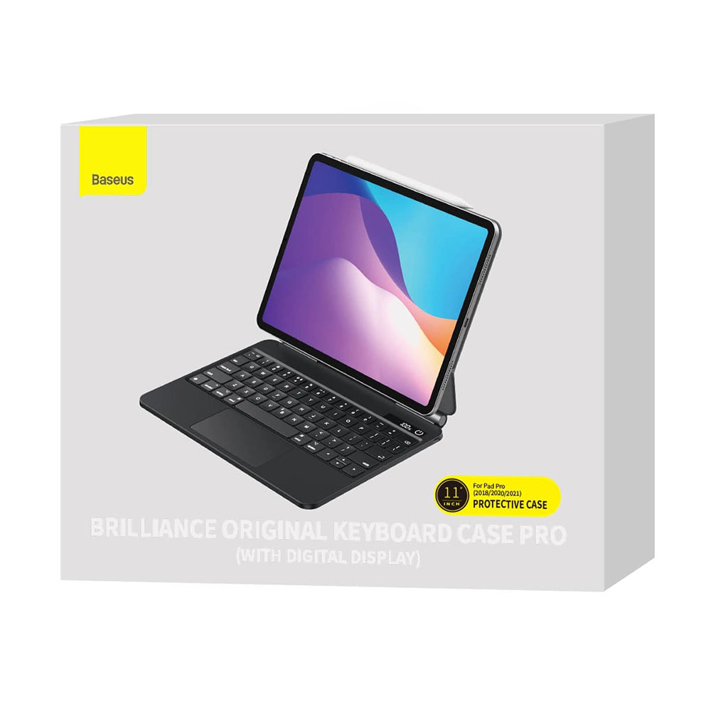 Keyboard Case for Apple iPad Air (2022) / Air (2020) / Pro 11 (2018), Baseus, Brilliance with Digital Display, Gray ARJK010016