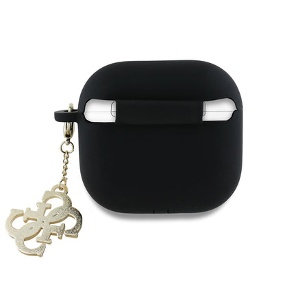 Θήκη Guess W/4G Charm για Apple AirPods 4, Μαύρη