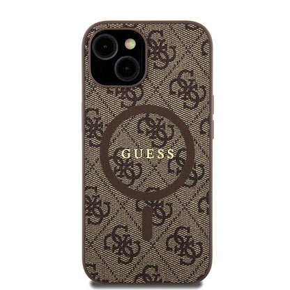 Θήκη MagSafe για Apple iPhone 15 Plus, Guess, 4G Colored Ring, Καφέ