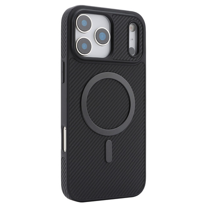 MagSafe Case for Apple iPhone 17 Pro Max, OEM, Carbon Metal Ring, Black
