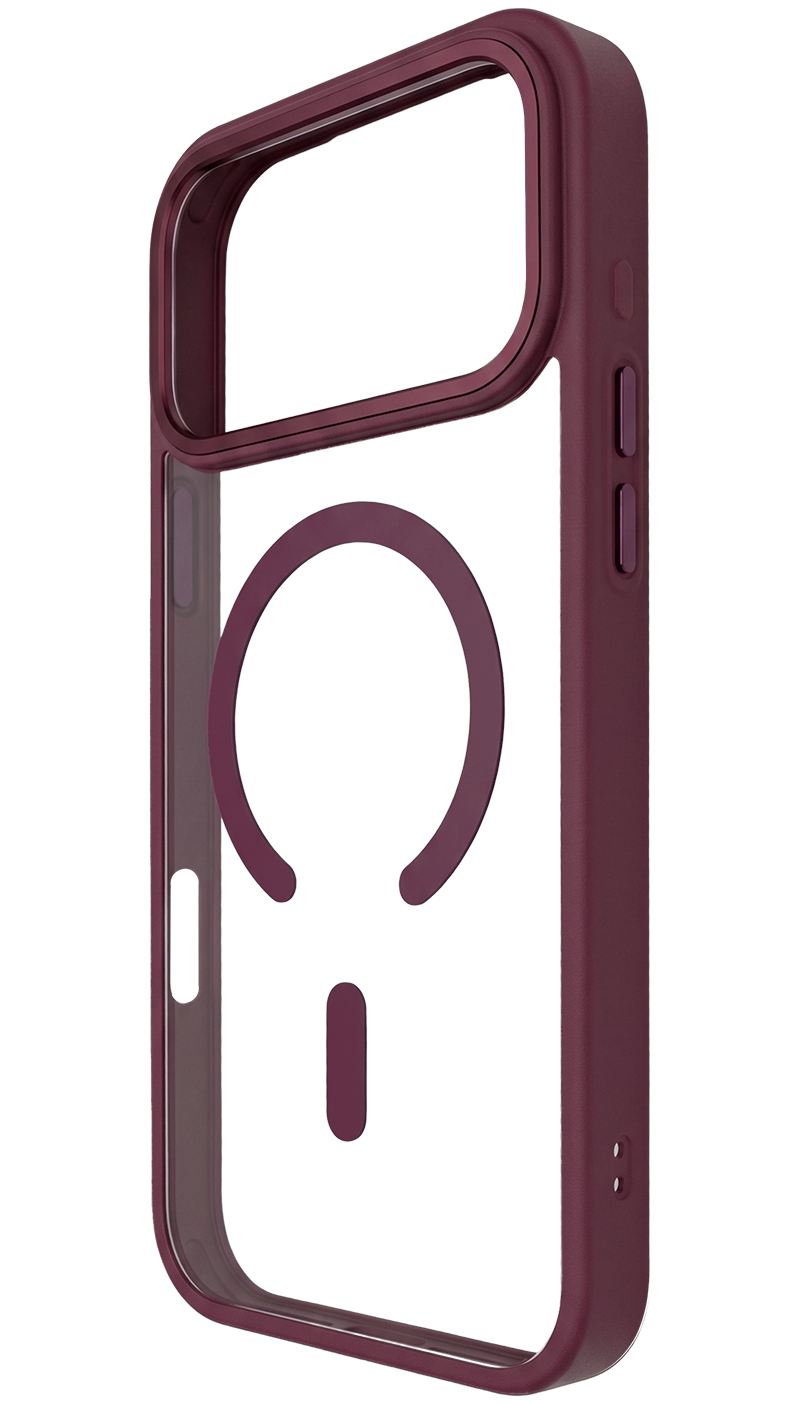 MagSafe Case for Apple iPhone 18 Pro / 17 Pro, OEM, Color Clear Mag, Burgundy