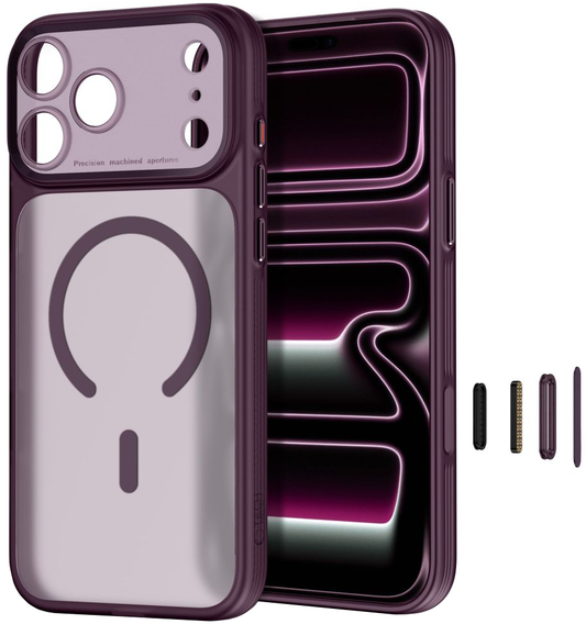 Θήκη MagSafe για Apple iPhone 18 Pro / 17 Pro, Tech-Protect, MagPeak CC, Βυσσινί Ματ