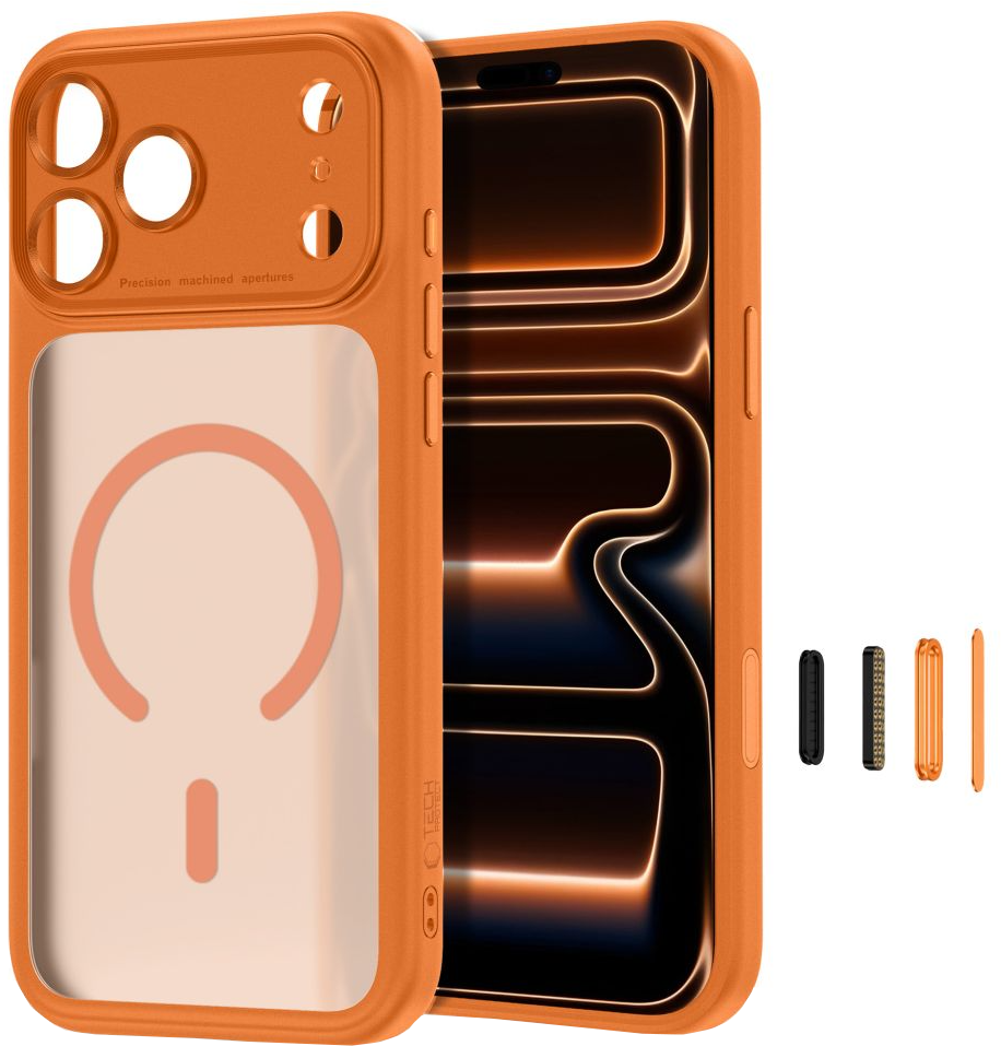 Θήκη MagSafe για Apple iPhone 18 Pro Max / 17 Pro Max, Tech-Protect, MagPeak CC, Πορτοκαλί Ματ