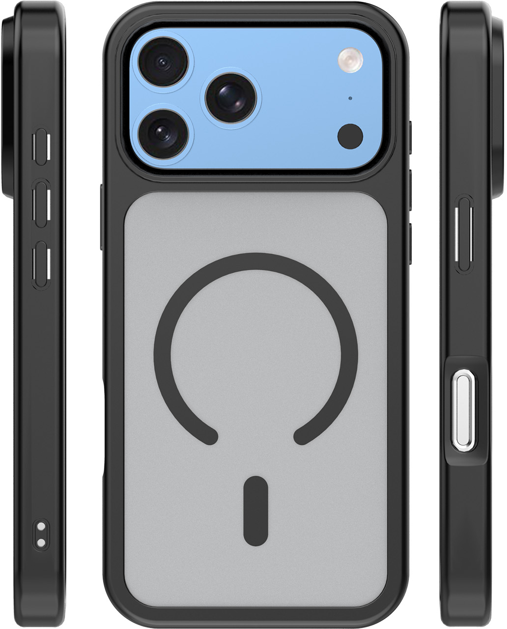 Θήκη MagSafe για Apple iPhone 18 Pro / 17 Pro, OEM, Mag Matt Big Hole, Μαύρη