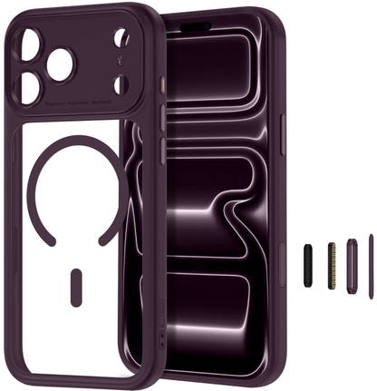 Θήκη MagSafe για Apple iPhone 18 Pro Max / 17 Pro Max, Tech-Protect, MagPeak CC, Διάφανο Βυσσινί