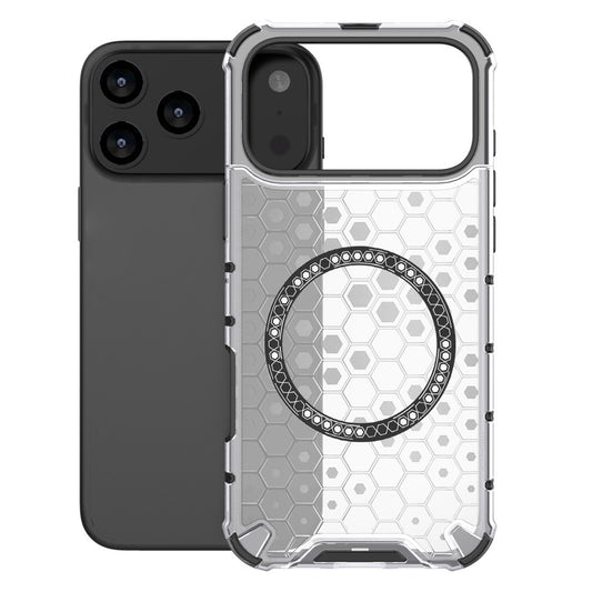 MagSafe Case for Apple iPhone 17 Pro, Techsuit, HoneyComb Shield, White