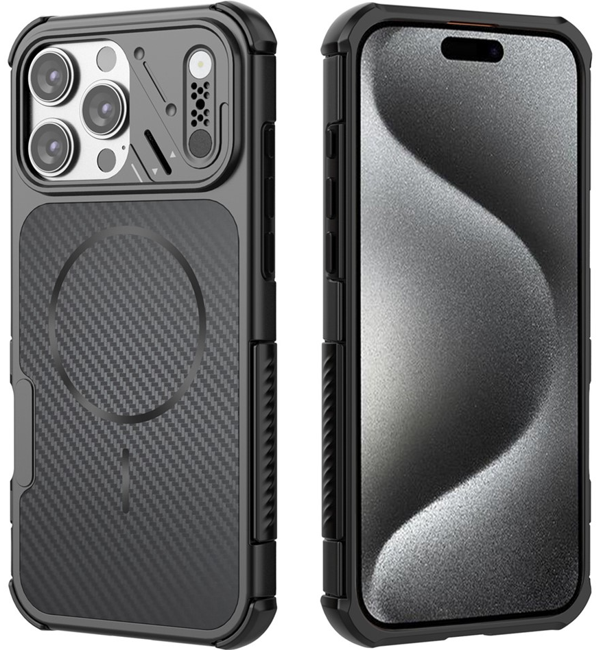 MagSafe Case for Apple iPhone 16 Pro Max, OEM, Carbon and Corner Protection, Black