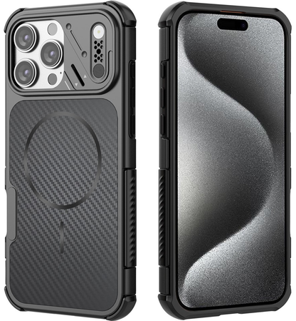 MagSafe Case for Apple iPhone 16 Pro Max, OEM, Carbon and Corner Protection, Black