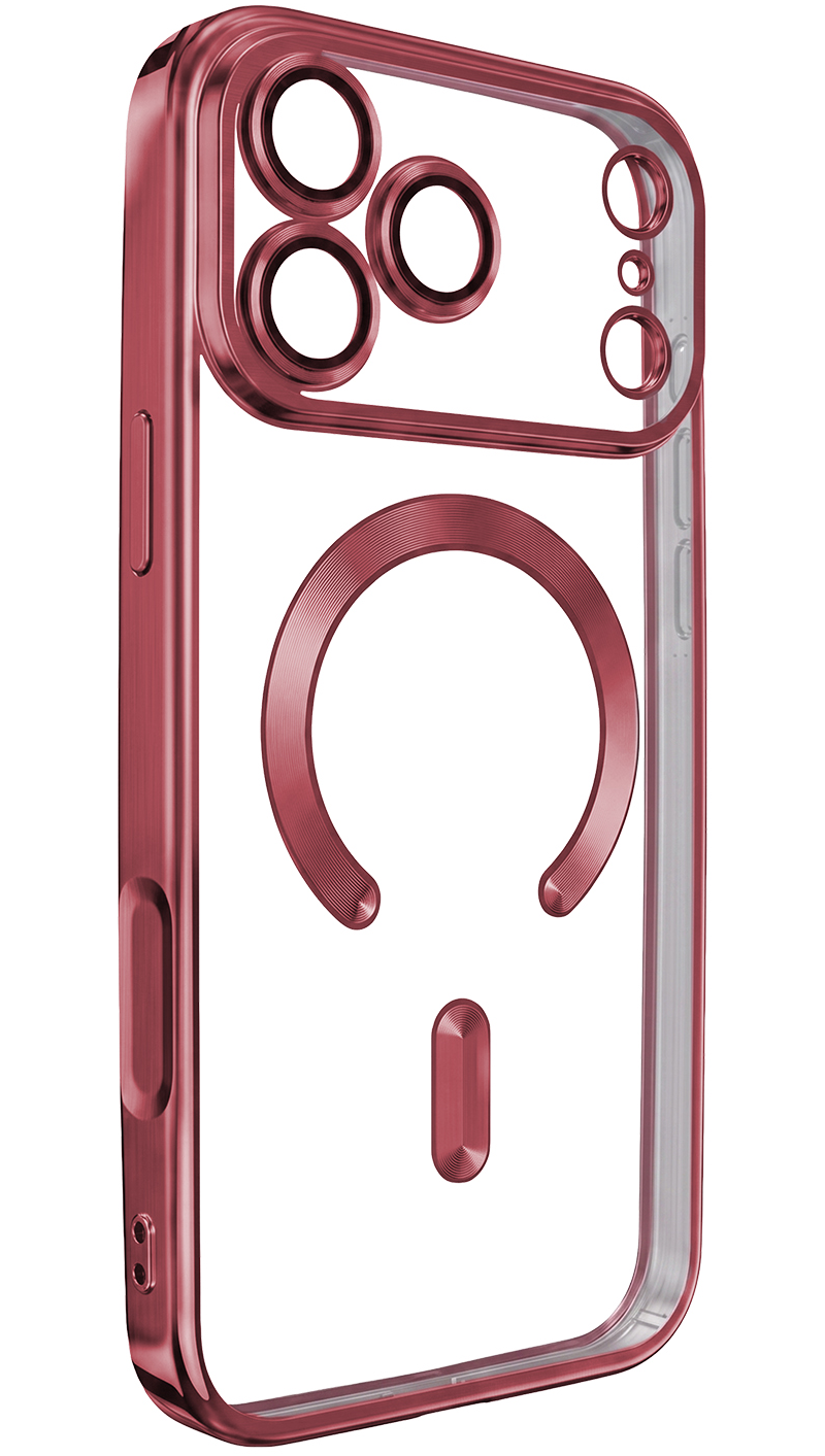 MagSafe Case for Apple iPhone 18 Pro / 17 Pro, OEM, Color Chrome Mag, Burgundy
