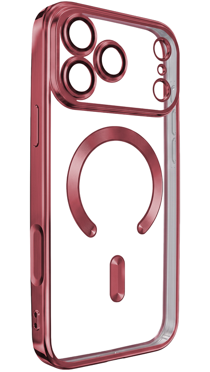 MagSafe Case for Apple iPhone 18 Pro / 17 Pro, OEM, Color Chrome Mag, Burgundy