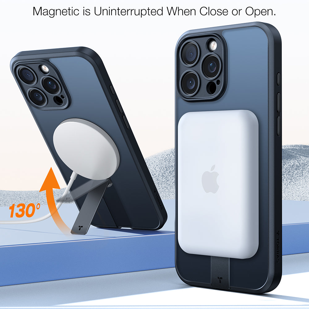 Θήκη MagSafe για Apple iPhone 16 Pro, Torras, Pstand Spin, Μαύρη