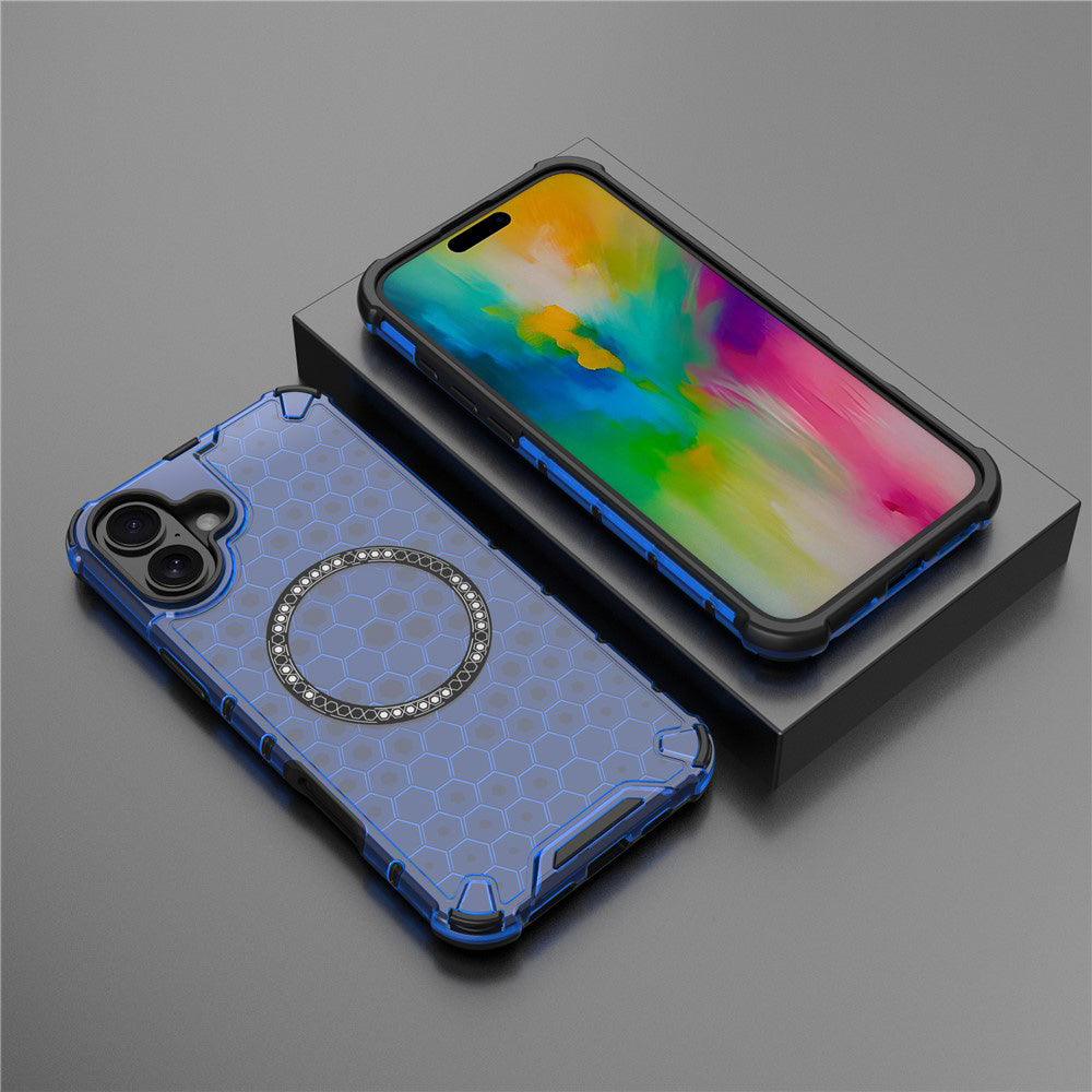 Θήκη MagSafe για Apple iPhone 16, Techsuit, HoneyComb Shield, Μπλε