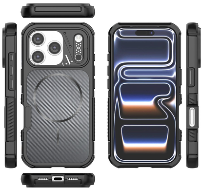 MagSafe Case for Apple iPhone 18 Pro / 17 Pro, OEM, Carbon and Corner Protection, Black