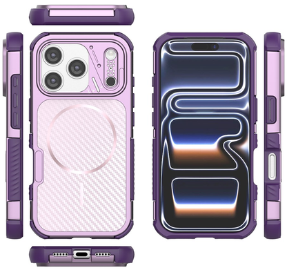 MagSafe Case for Apple iPhone 18 Pro / 17 Pro, OEM, Carbon and Corner Protection, Purple