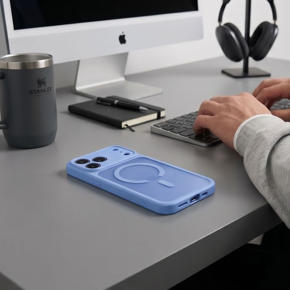 MagSafe Case for Apple iPhone 18 Pro / 17 Pro, Tech-Protect, BasicMag, Matte Blue