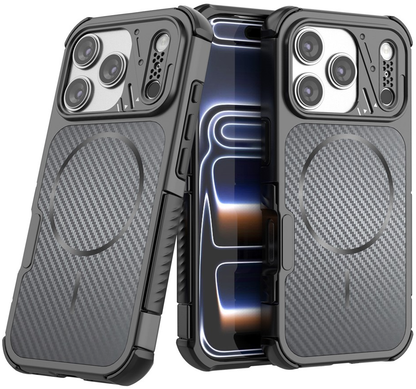 MagSafe Case for Apple iPhone 18 Pro / 17 Pro, OEM, Carbon and Corner Protection, Black