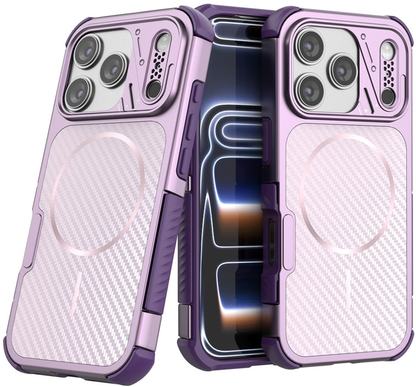 MagSafe Case for Apple iPhone 18 Pro / 17 Pro, OEM, Carbon and Corner Protection, Purple