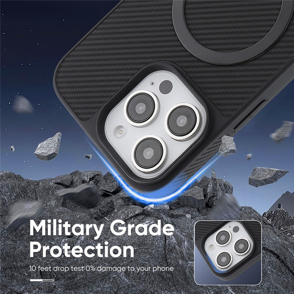 MagSafe Case for Apple iPhone 16 Pro Max, OEM, Carbon Metal Ring, Black