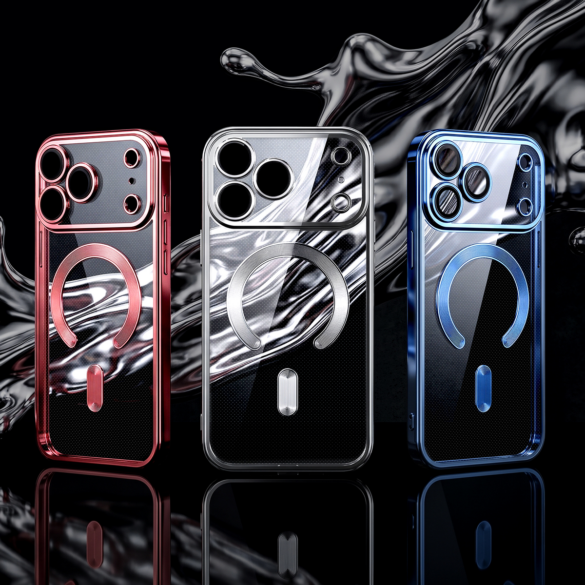 Θήκη MagSafe για Apple iPhone 18 Pro Max / 17 Pro Max, OEM, Χρώμα Chrome Mag, Μπλε