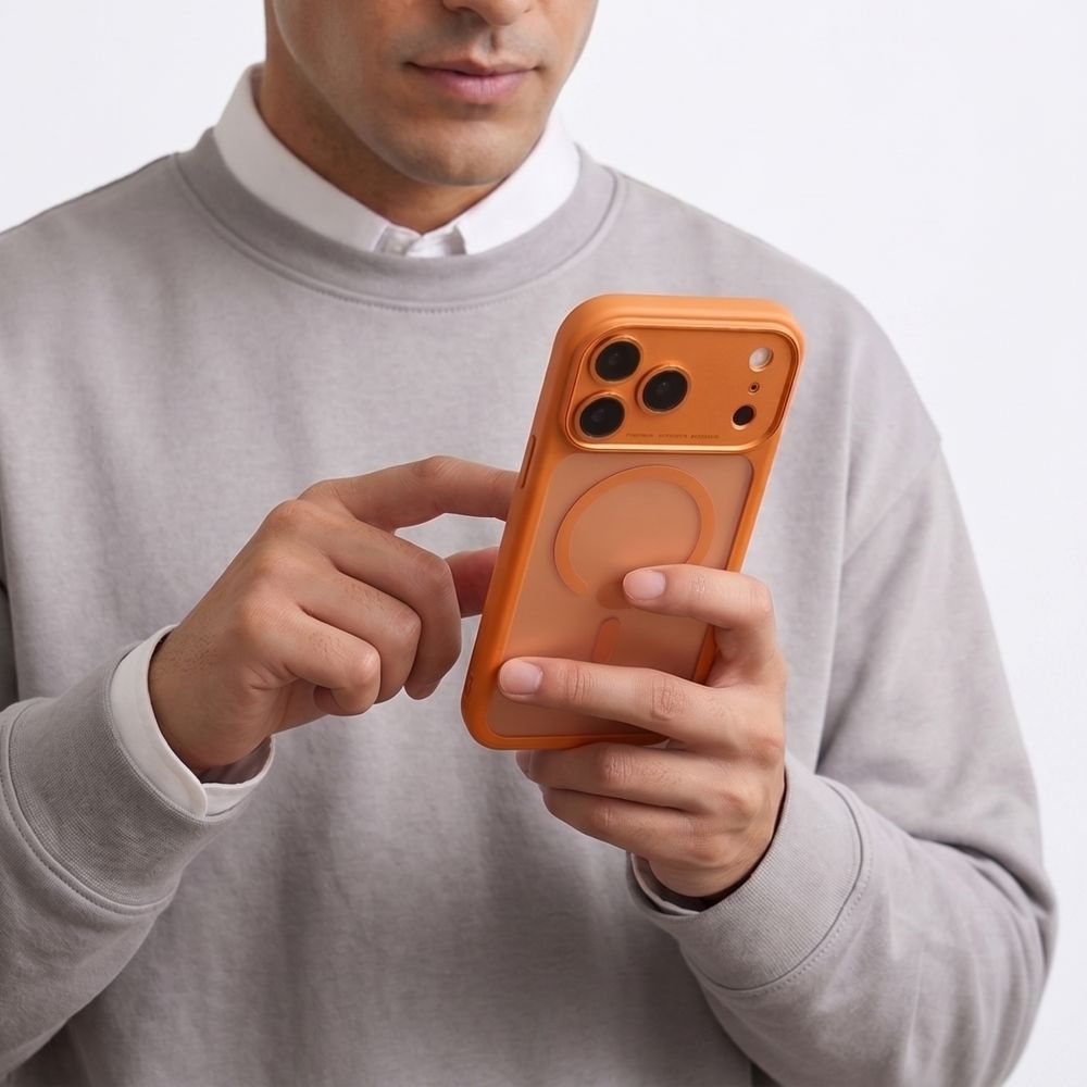 Θήκη MagSafe για Apple iPhone 18 Pro Max / 17 Pro Max, Tech-Protect, MagPeak CC, Πορτοκαλί Ματ