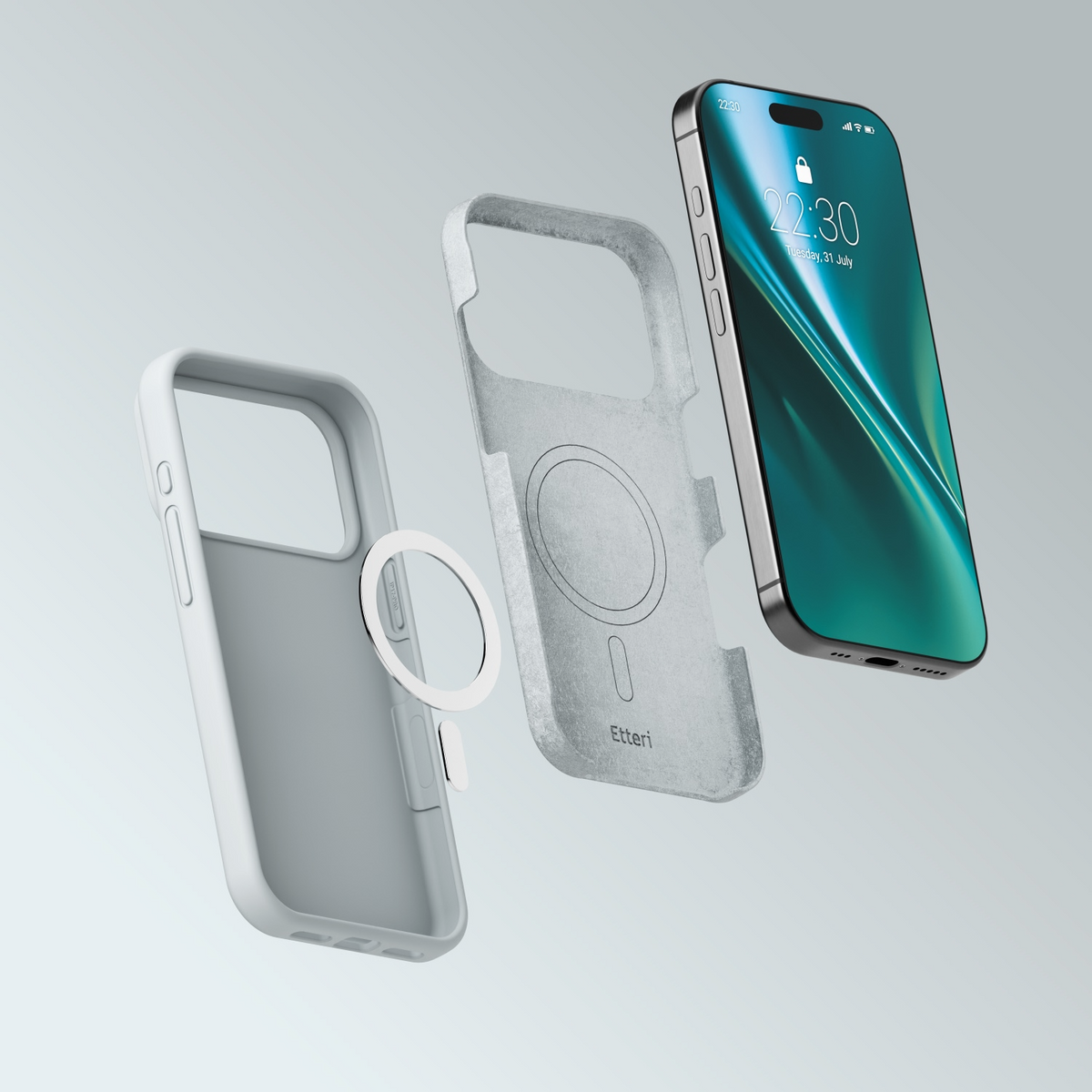 Θήκη MagSafe για Apple iPhone 18 Pro Max / 17 Pro Max, Etteri, Silicone Mag, Γκρι