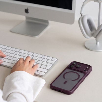 Θήκη MagSafe για Apple iPhone 18 Pro Max / 17 Pro Max, Tech-Protect, MagPeak CC, Βυσσινί Ματ