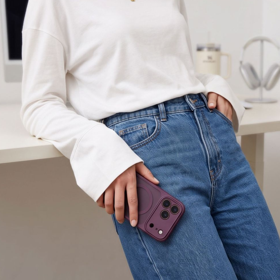 MagSafe Case for Apple iPhone 18 Pro / 17 Pro, Tech-Protect, BasicMag, Matte Burgundy