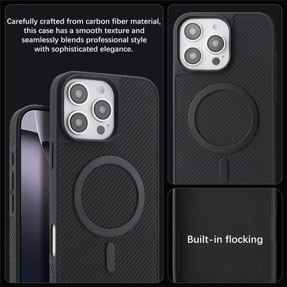 MagSafe Case for Apple iPhone 16 Pro Max, OEM, Carbon Metal Ring, Black