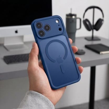 MagSafe Case for Apple iPhone 18 Pro / 17 Pro, Tech-Protect, BasicMag, Matte Navy Blue