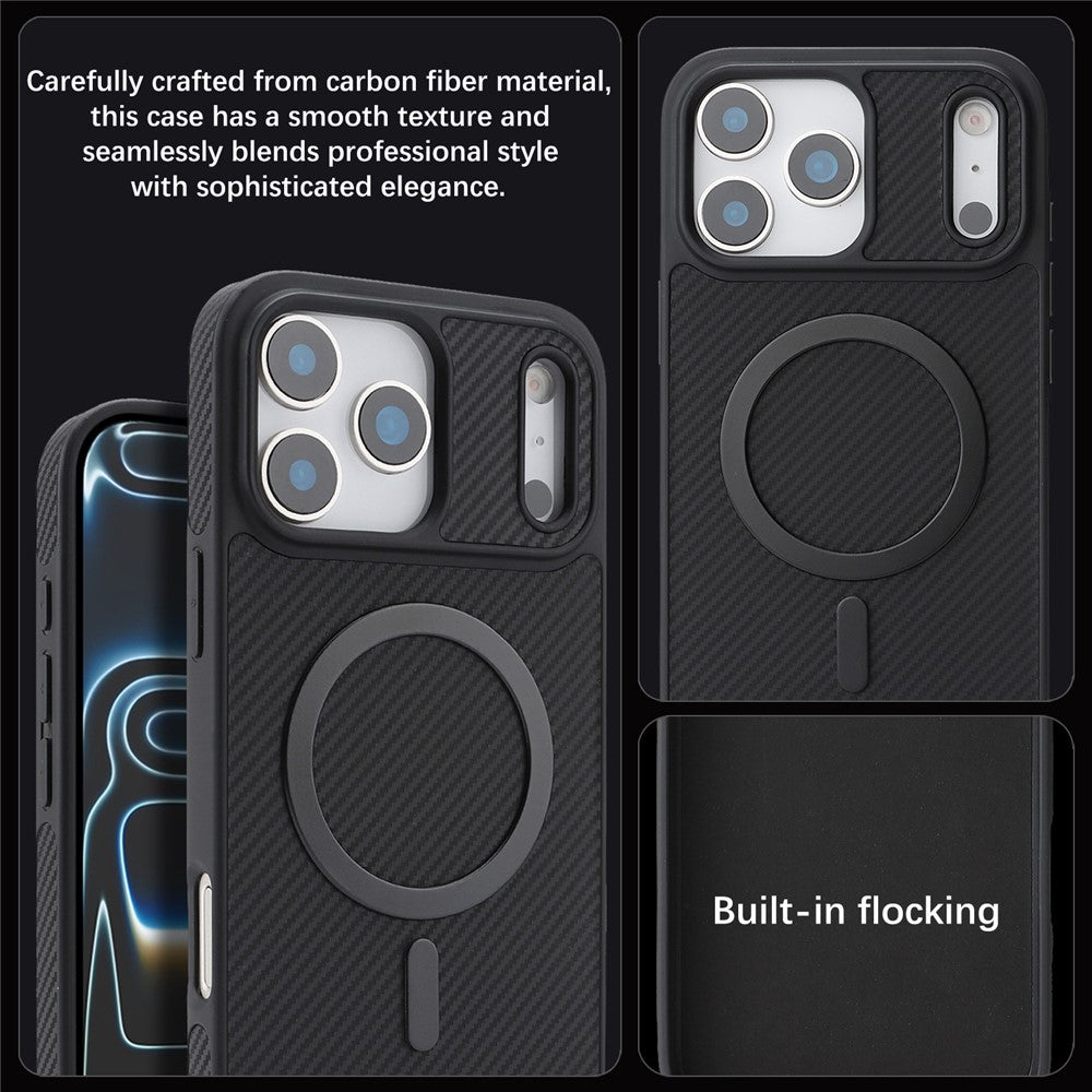 MagSafe Case for Apple iPhone 17 Pro, OEM, Carbon Metal Ring, Black