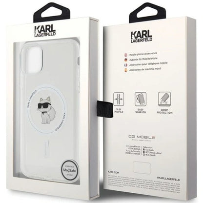 Θήκη MagSafe για Apple iPhone 11, Karl Lagerfeld, IML Metal Choupette's Head, Λευκή