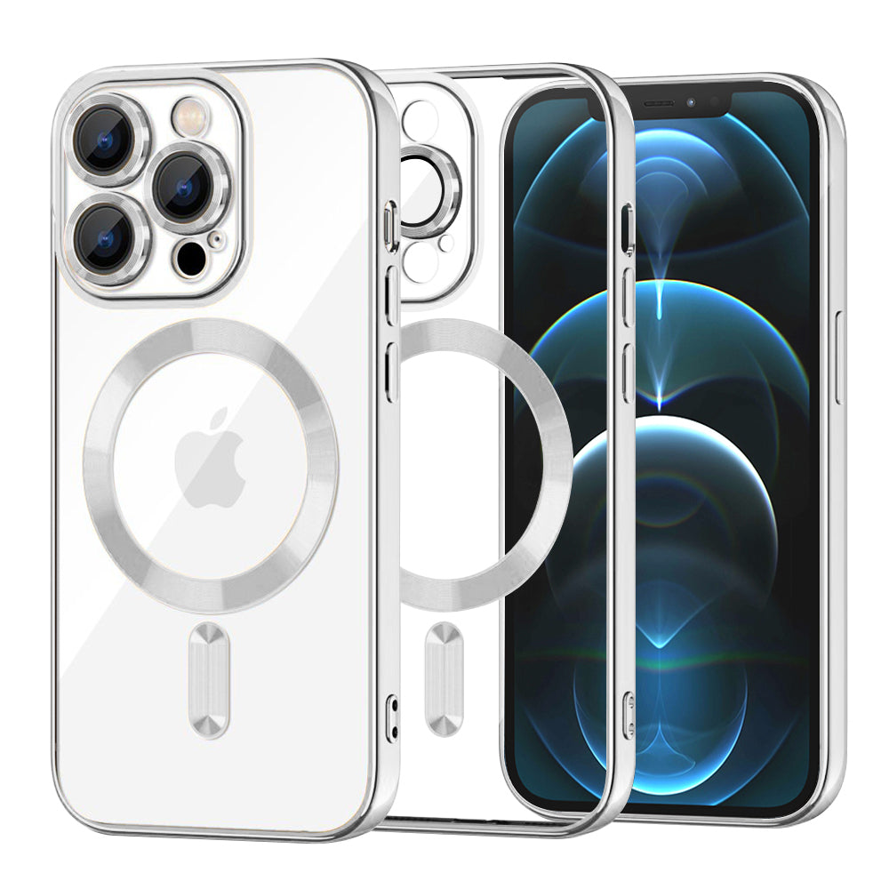 Θήκη MagSafe για Apple iPhone 12 Pro Max, Techsuit, Luxury Crystal, Ασημί