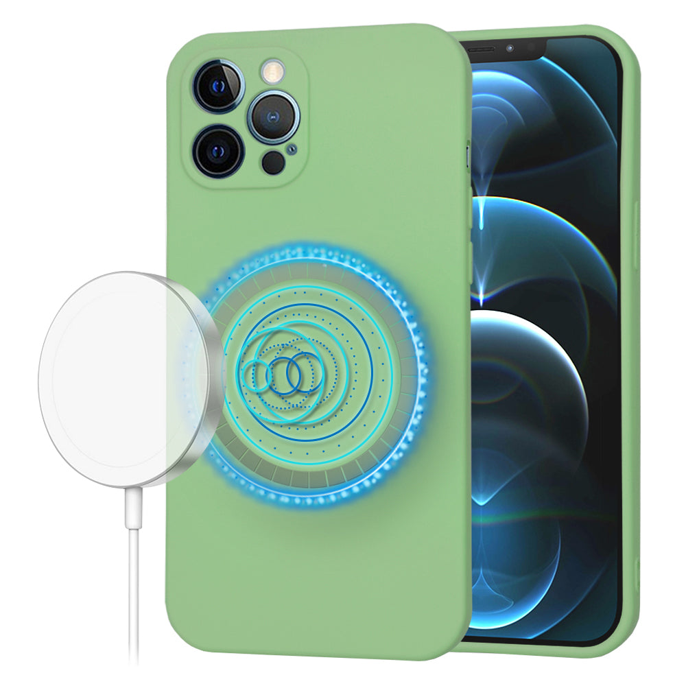 MagSafe Case for Apple iPhone 12 Pro Max, Techsuit, SoftFlex, Light Green